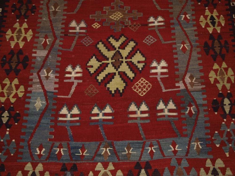 OLD TURKISH SIVAS VILLAGE PRAYER KILIM, SUPERB CONDITION, CIRCA 1920. View VIII