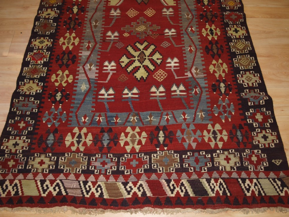 OLD TURKISH SIVAS VILLAGE PRAYER KILIM, SUPERB CONDITION, CIRCA 1920. View X