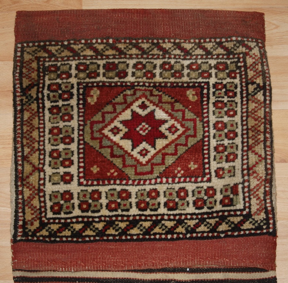 ANTIQUE COMPLETE TURKISH BERGAMA REGION HEYBE SADDLE BAG, OUTSTANDING CONDITION, CIRCA 1900. View II