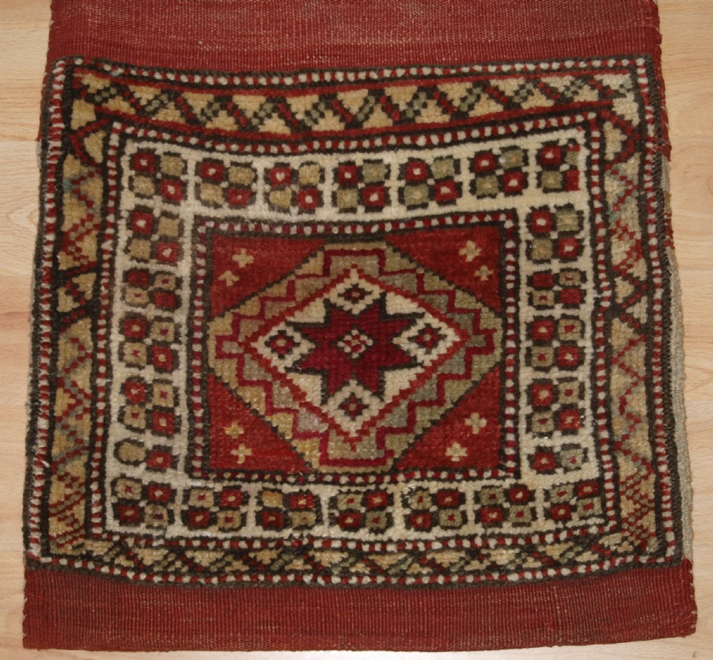 ANTIQUE COMPLETE TURKISH BERGAMA REGION HEYBE SADDLE BAG, OUTSTANDING CONDITION, CIRCA 1900. View IV