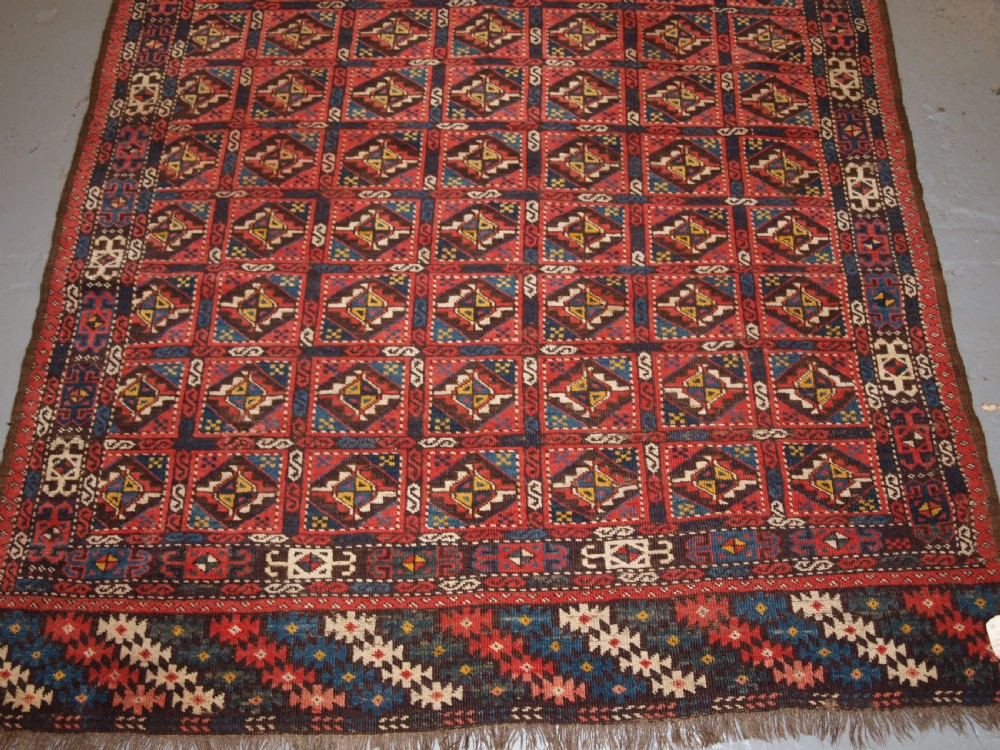 ANTIQUE CHODOR TURKMEN MAIN CARPET OF SMALL SIZE AND SCARCE DESIGN, CIRCA 1880. View VII