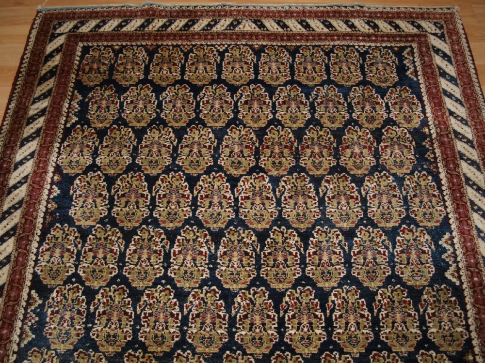 ANTIQUE INDIAN AGRA RUG, BOTEH DESIGN, STRIKING BORDER, SUPERB CONDITION, CIRCA 1870/80. View IV