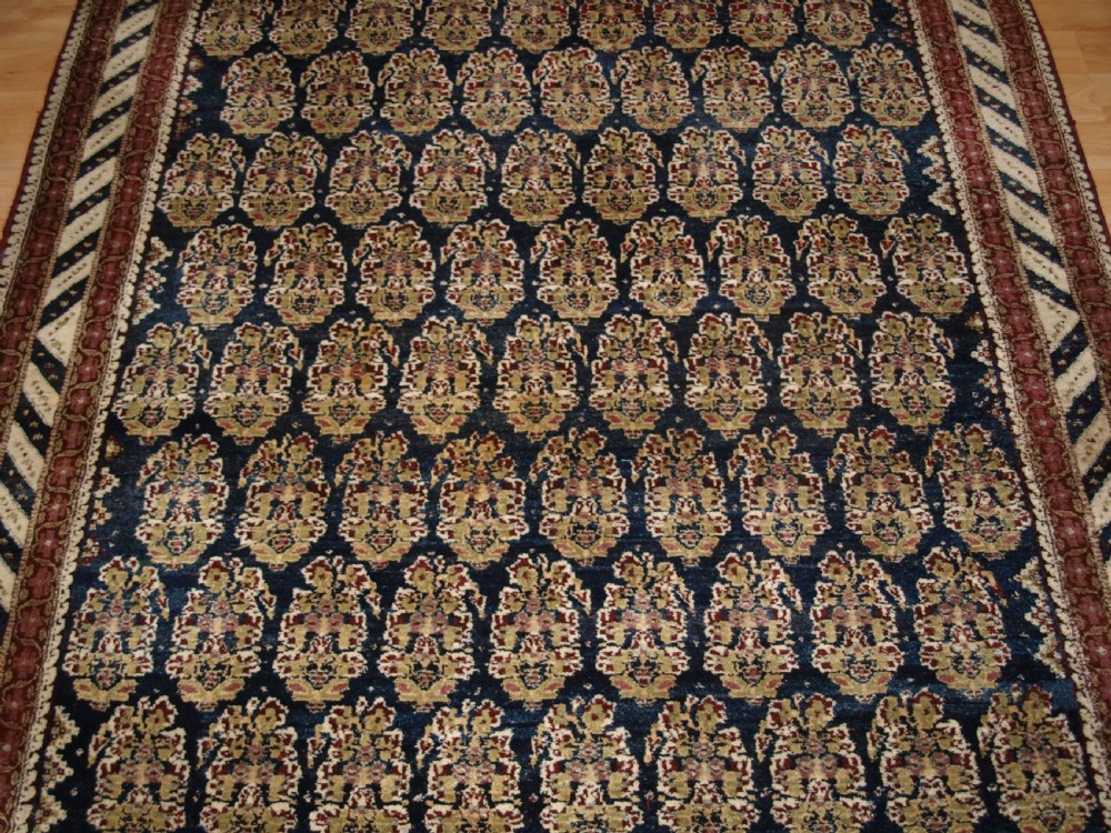 ANTIQUE INDIAN AGRA RUG, BOTEH DESIGN, STRIKING BORDER, SUPERB CONDITION, CIRCA 1870/80. View V
