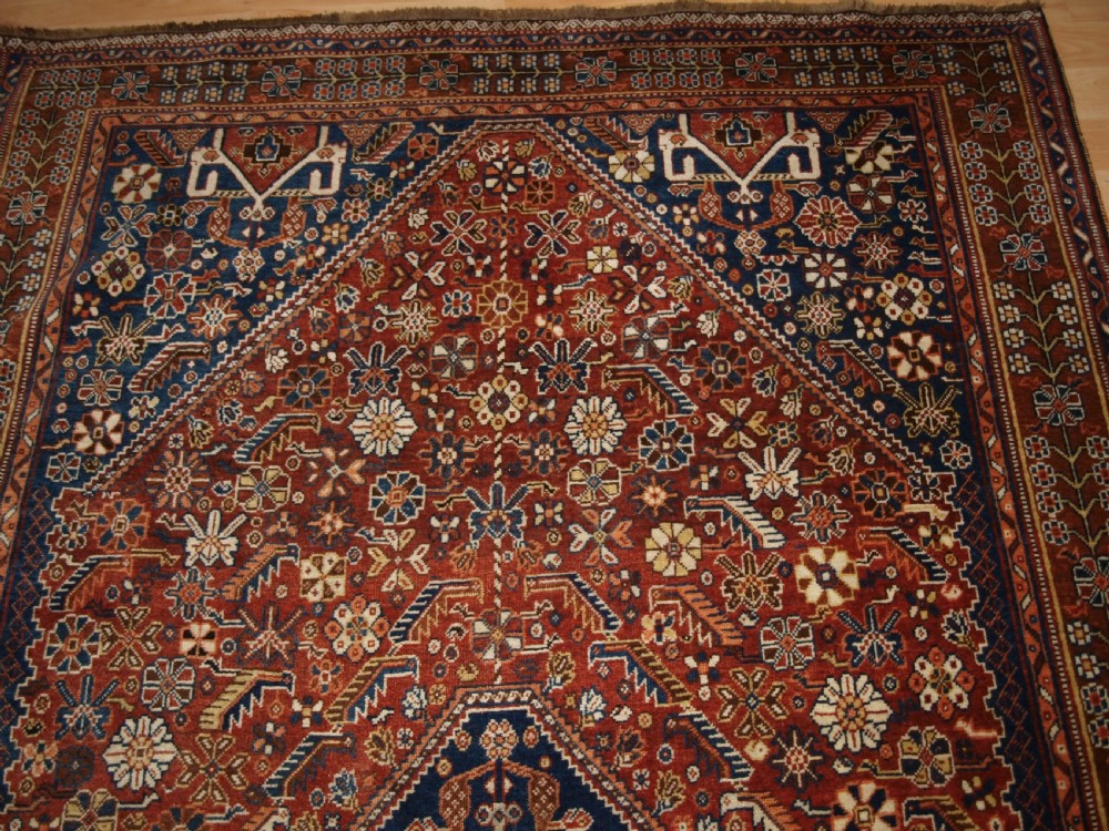 ANTIQUE QASHQAI RUG, TRIBAL DESIGN, GREAT COLOUR, CIRCA 1900. View IV