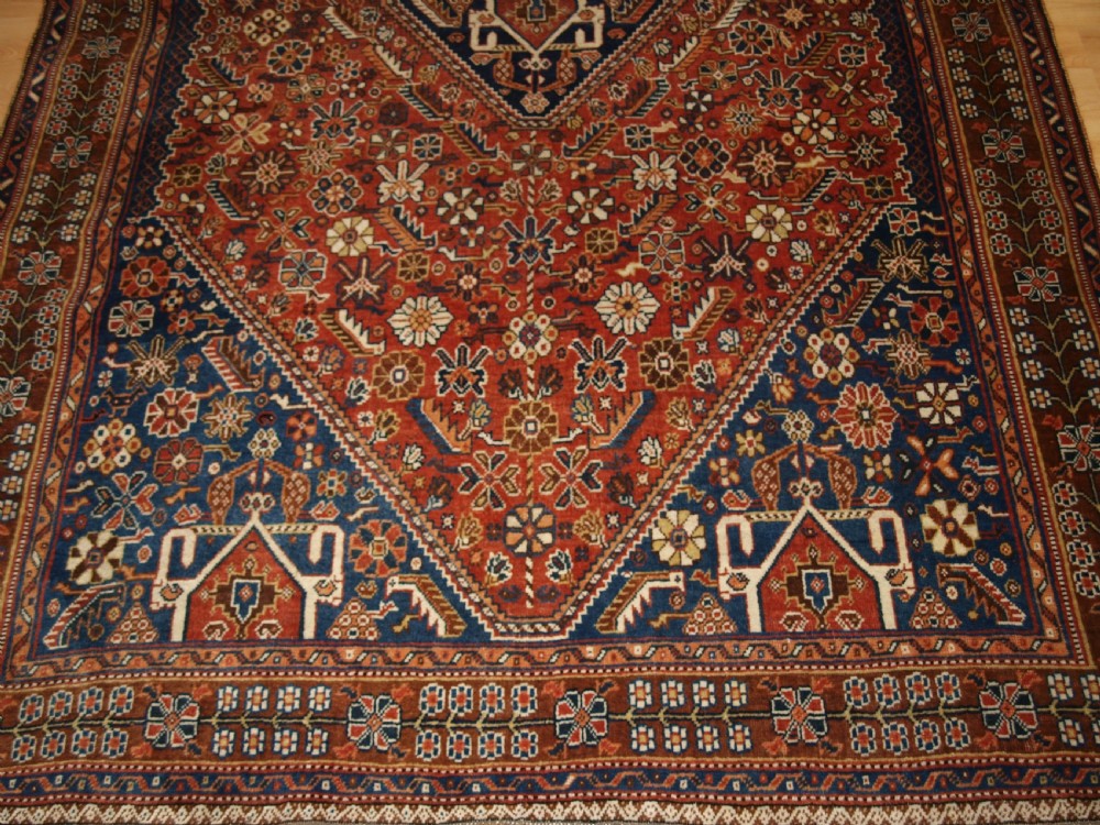 ANTIQUE QASHQAI RUG, TRIBAL DESIGN, GREAT COLOUR, CIRCA 1900. View VI