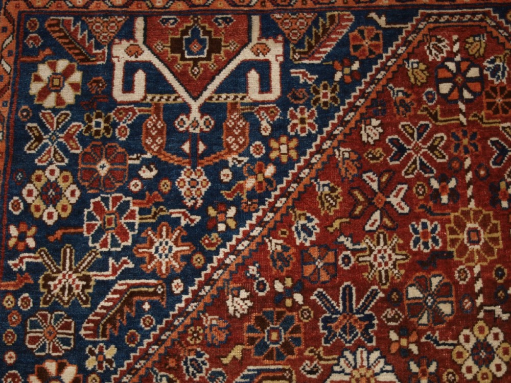 ANTIQUE QASHQAI RUG, TRIBAL DESIGN, GREAT COLOUR, CIRCA 1900. View VII