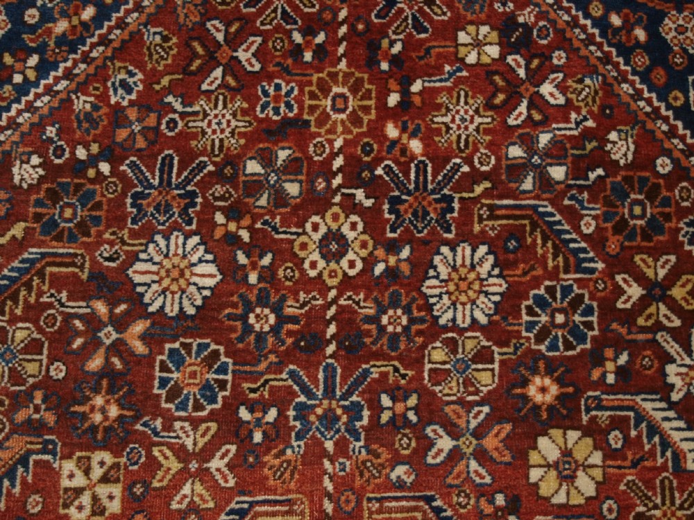 ANTIQUE QASHQAI RUG, TRIBAL DESIGN, GREAT COLOUR, CIRCA 1900. View VIII