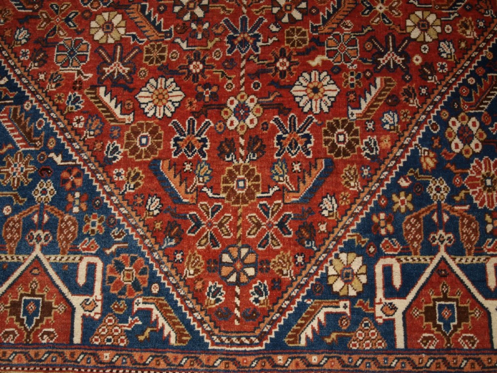ANTIQUE QASHQAI RUG, TRIBAL DESIGN, GREAT COLOUR, CIRCA 1900. View IX