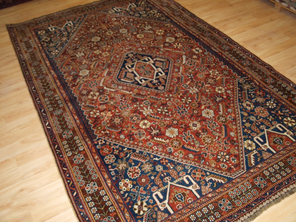 ANTIQUE QASHQAI RUG, TRIBAL DESIGN, GREAT COLOUR, CIRCA 1900. View XII