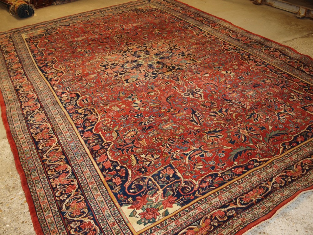 ANTIQUE BIJAR CARPET OF OUTSTANDING DESIGN AND COLOUR, COUNTRY HOUSE CARPET, CIRCA 1880.
