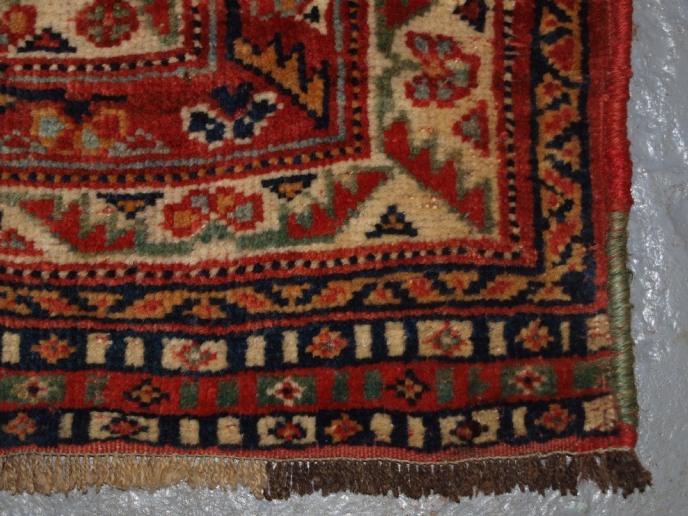 ANTIQUE TRIBAL QASHQAI RUG, TRIPLE MEDALLION WITH SUPERB COLOUR, LATE 19TH CENTURY. View XIV