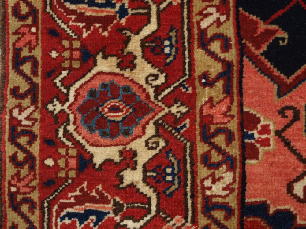 ANTIQUE PERSIAN HERIZ CARPET, STRIKING COLOUR AND DESIGN, GREAT CONDITION, CIRCA 1920. View XII