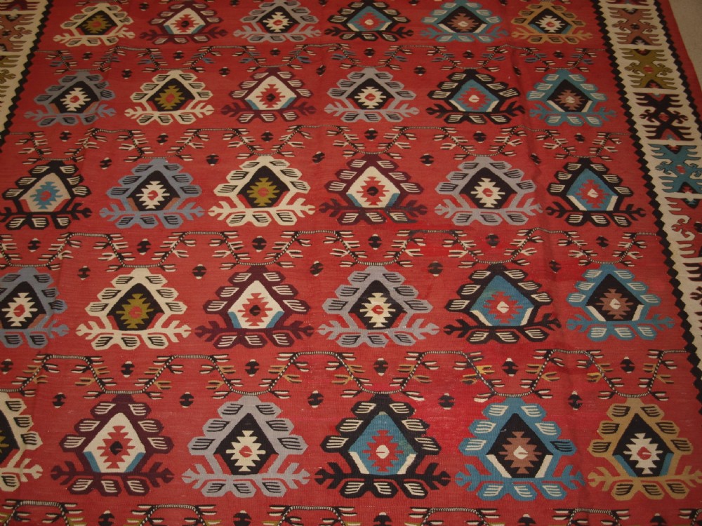 OLD SHARKOY KILIM WITH SOFT COLOUR, TRADITIONAL REPEAT DESIGN, CIRCA 1920. View VI