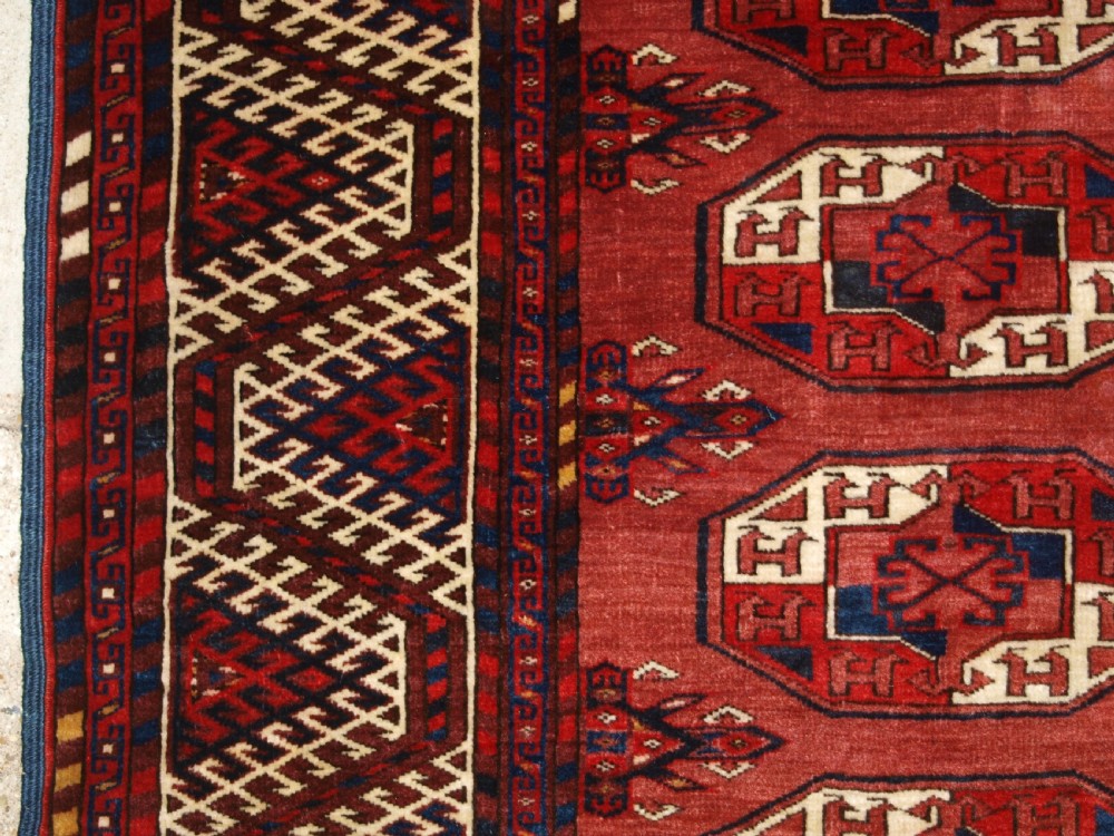 ANTIQUE KIZYL AYAK TURKMEN MAIN CARPET, GREAT COLOUR AND CONDITION, CIRCA 1880. View III