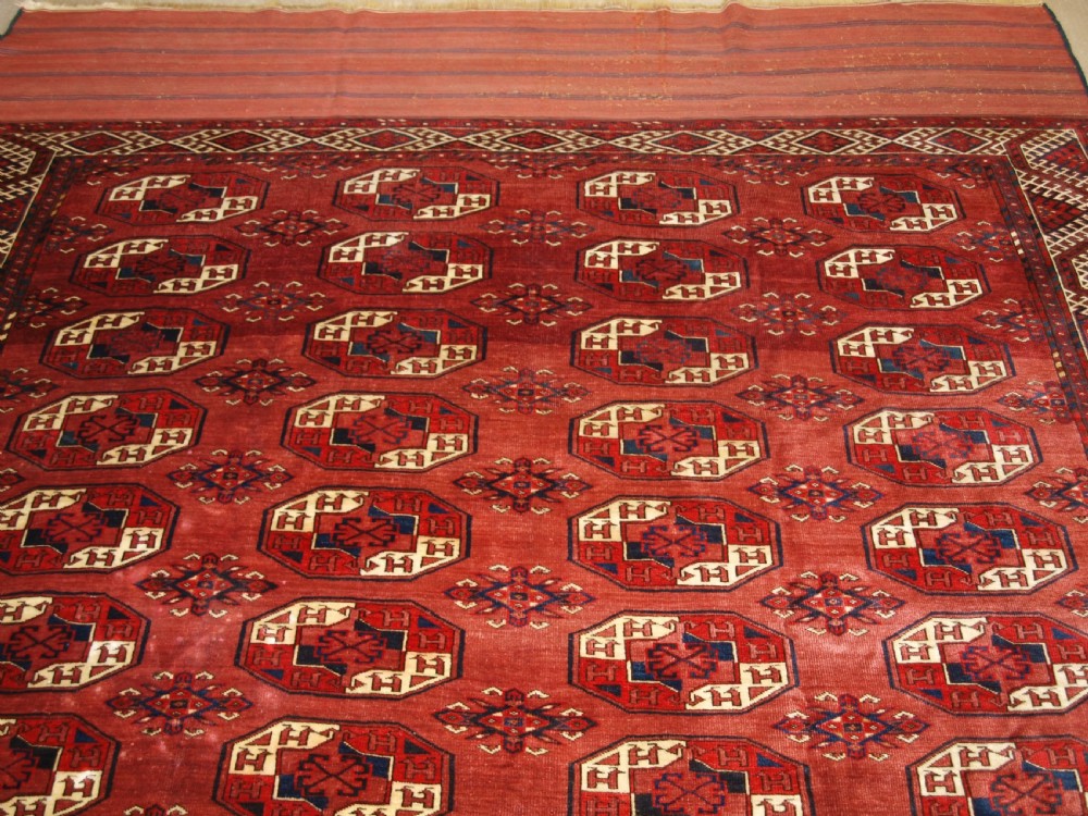 ANTIQUE KIZYL AYAK TURKMEN MAIN CARPET, GREAT COLOUR AND CONDITION, CIRCA 1880. View V