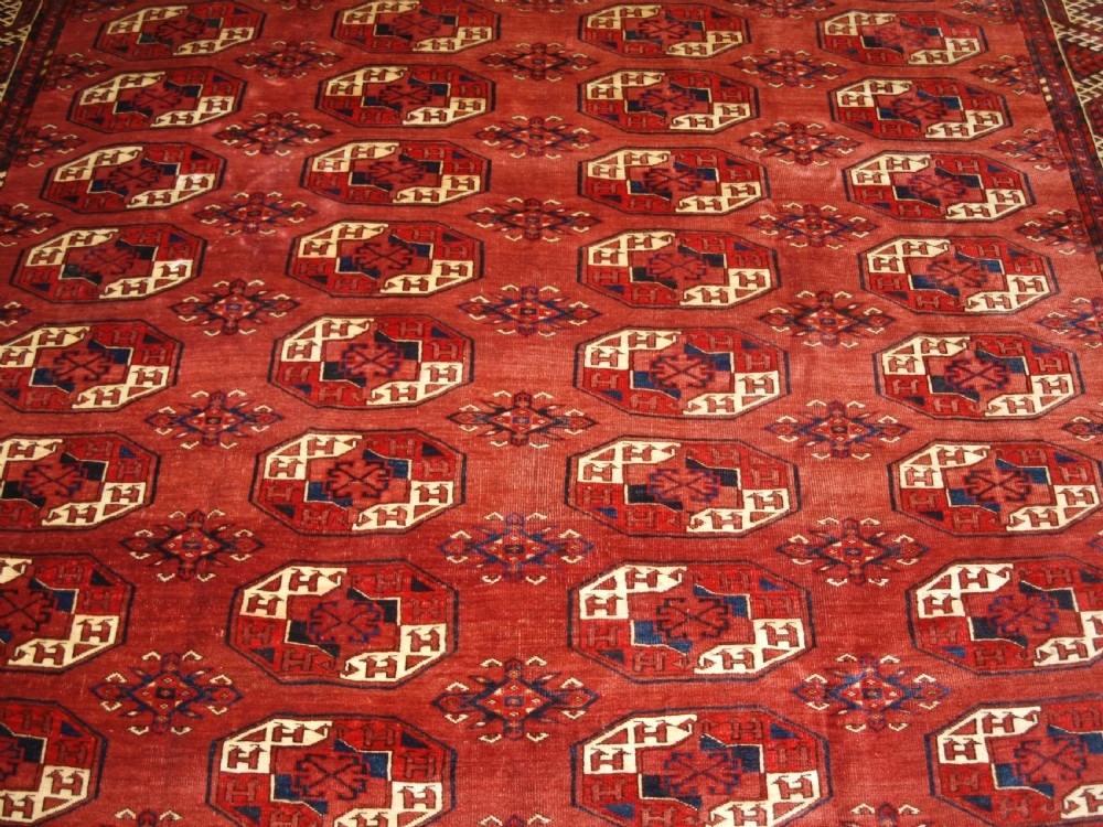 ANTIQUE KIZYL AYAK TURKMEN MAIN CARPET, GREAT COLOUR AND CONDITION, CIRCA 1880. View VI