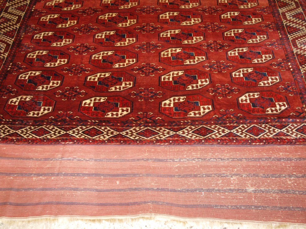 ANTIQUE KIZYL AYAK TURKMEN MAIN CARPET, GREAT COLOUR AND CONDITION, CIRCA 1880. View VII