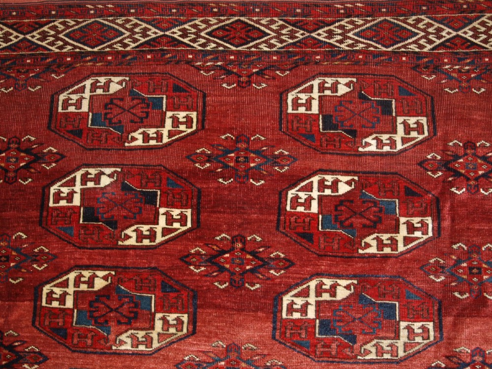 ANTIQUE KIZYL AYAK TURKMEN MAIN CARPET, GREAT COLOUR AND CONDITION, CIRCA 1880. View VIII