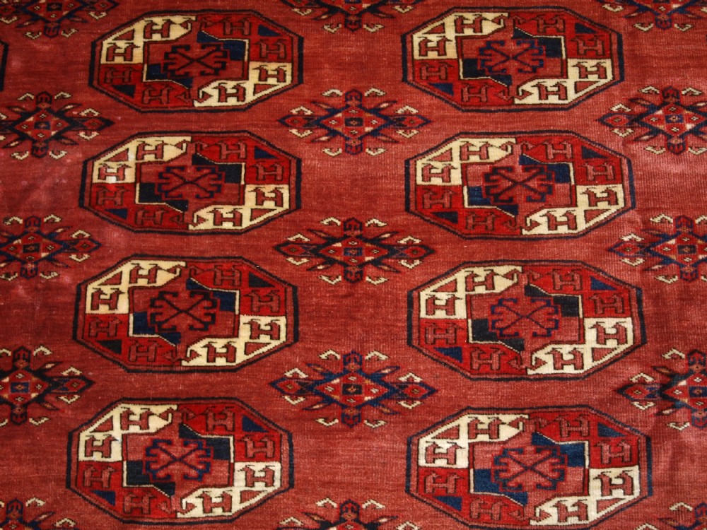 ANTIQUE KIZYL AYAK TURKMEN MAIN CARPET, GREAT COLOUR AND CONDITION, CIRCA 1880. View IX