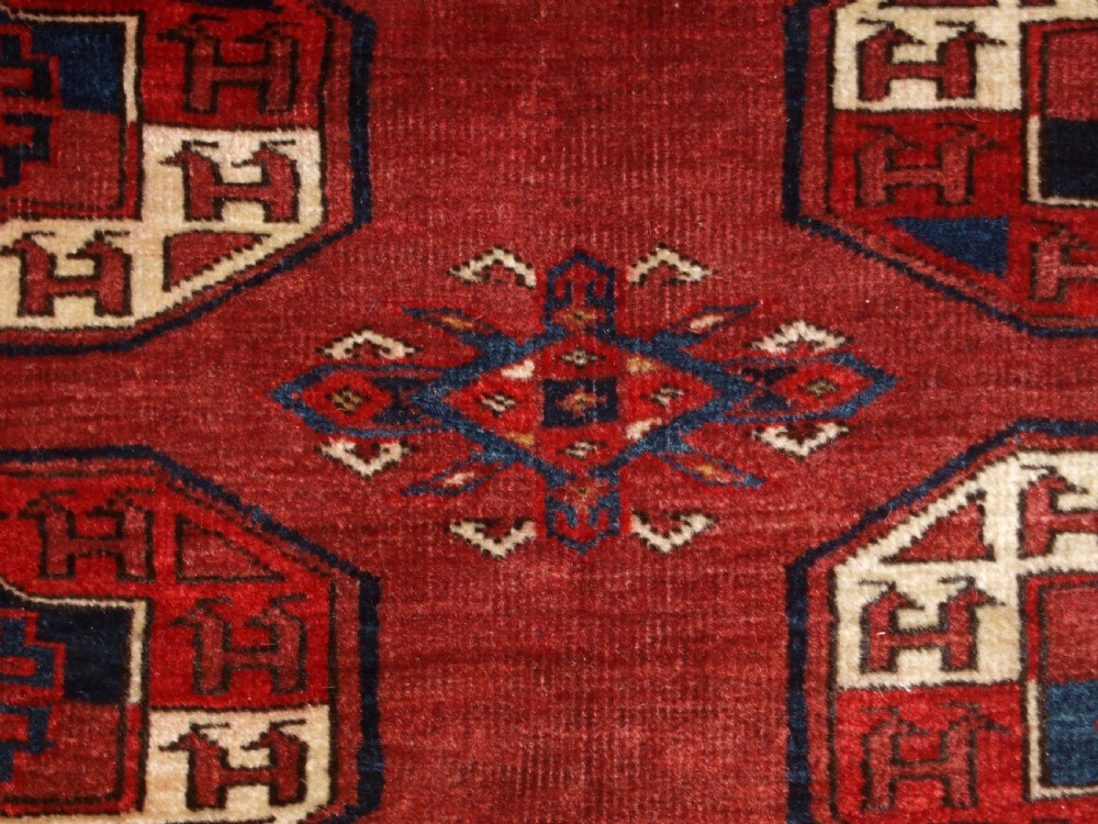 ANTIQUE KIZYL AYAK TURKMEN MAIN CARPET, GREAT COLOUR AND CONDITION, CIRCA 1880. View X