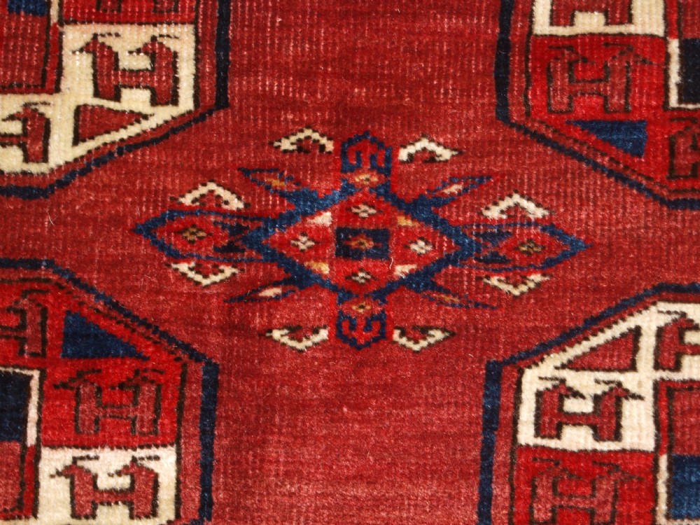 ANTIQUE KIZYL AYAK TURKMEN MAIN CARPET, GREAT COLOUR AND CONDITION, CIRCA 1880. View XI
