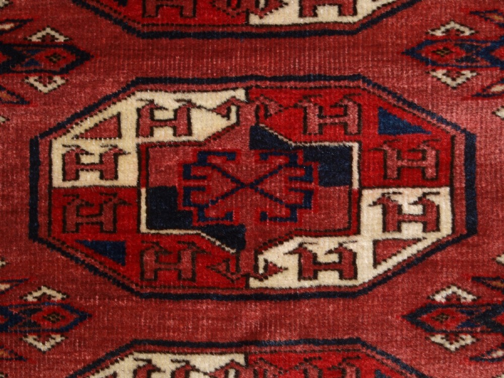 ANTIQUE KIZYL AYAK TURKMEN MAIN CARPET, GREAT COLOUR AND CONDITION, CIRCA 1880. View XII
