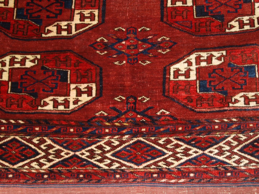 ANTIQUE KIZYL AYAK TURKMEN MAIN CARPET, GREAT COLOUR AND CONDITION, CIRCA 1880. View XIV
