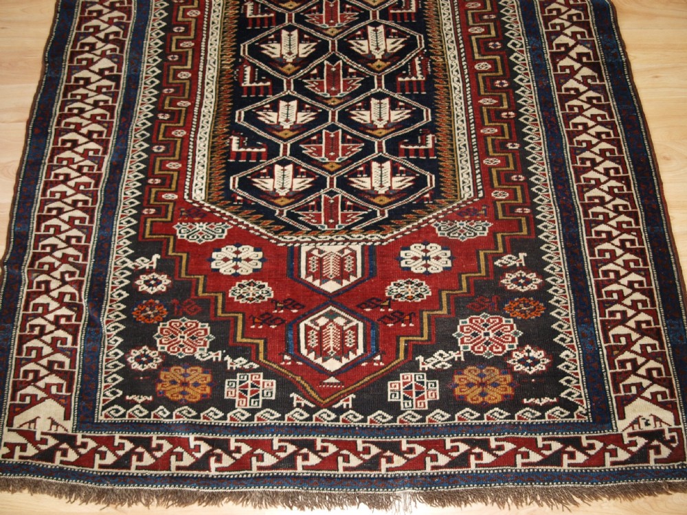 ANTIQUE CAUCASIAN SHIRVAN RUG OF THE BIRD DESIGN, CIRCA 1900. View VII