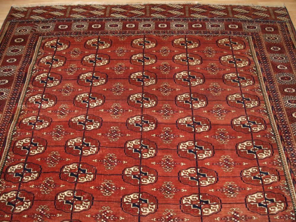 ANTIQUE TEKKE TURKMEN MAIN CARPET, SOFT COLOUR, GOOD FURNISHING CARPET. CIRCA 1900. View V