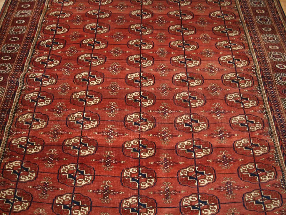 ANTIQUE TEKKE TURKMEN MAIN CARPET, SOFT COLOUR, GOOD FURNISHING CARPET. CIRCA 1900. View VI