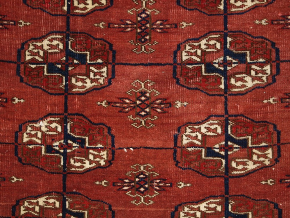 ANTIQUE TEKKE TURKMEN MAIN CARPET, SOFT COLOUR, GOOD FURNISHING CARPET. CIRCA 1900. View VII