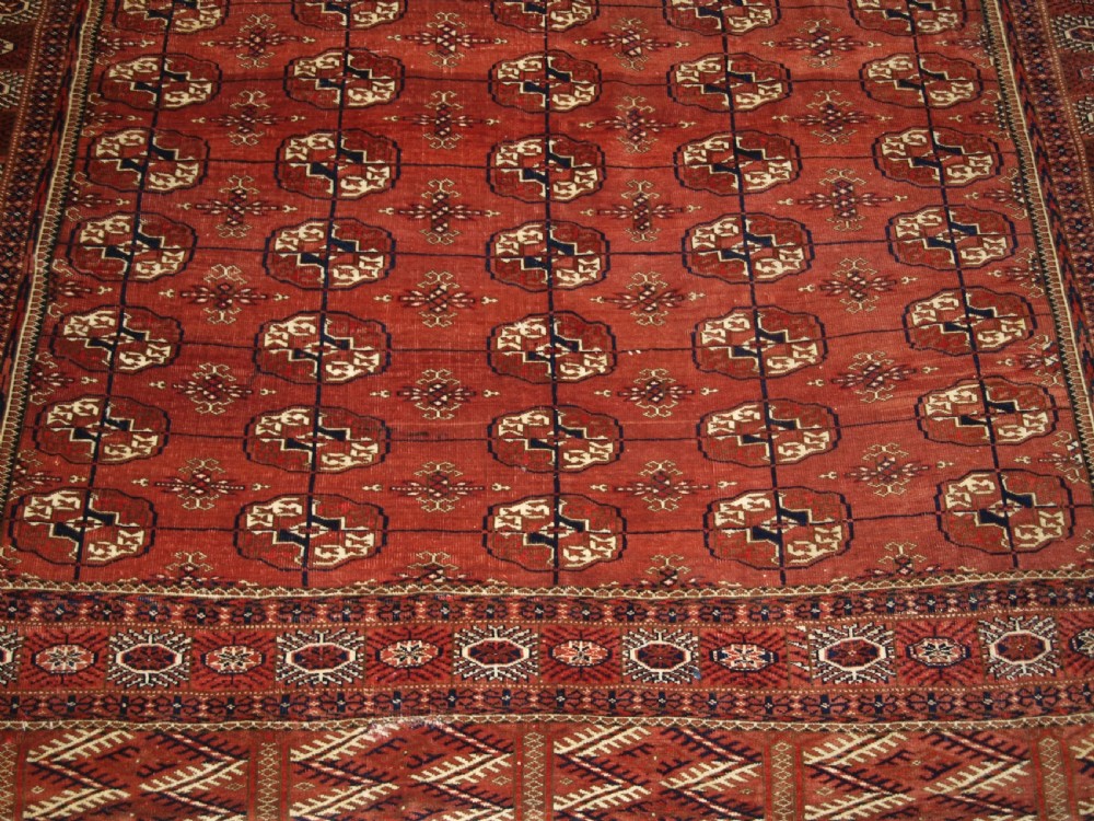 ANTIQUE TEKKE TURKMEN MAIN CARPET, SOFT COLOUR, GOOD FURNISHING CARPET. CIRCA 1900. View IX
