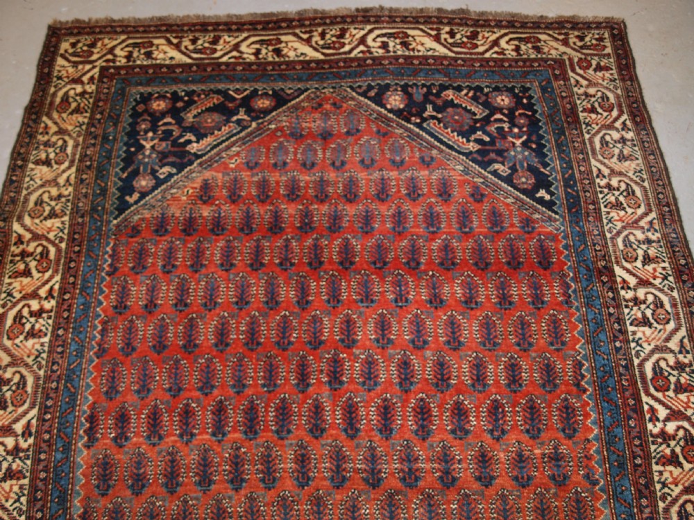 ANTIQUE SARABENT VILLAGE KELLEH LONG RUG WITH SHRUB DESIGN, CIRCA 1900. View IV