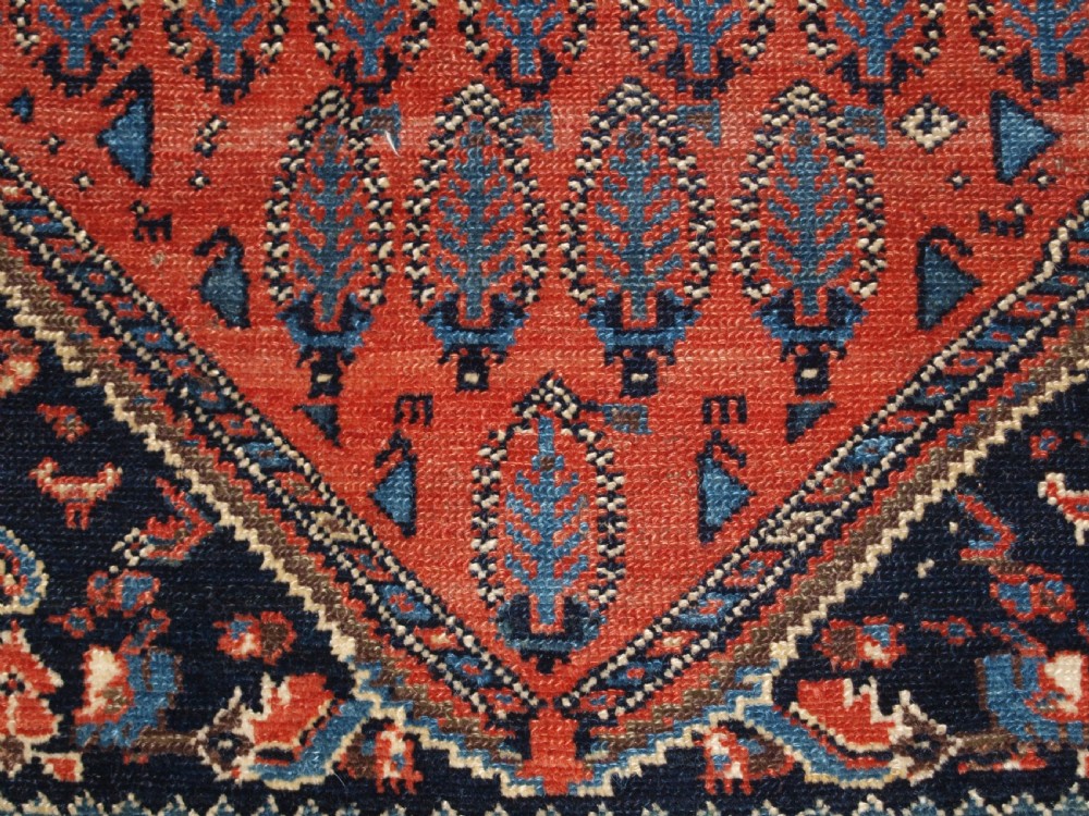 ANTIQUE SARABENT VILLAGE KELLEH LONG RUG WITH SHRUB DESIGN, CIRCA 1900. View X