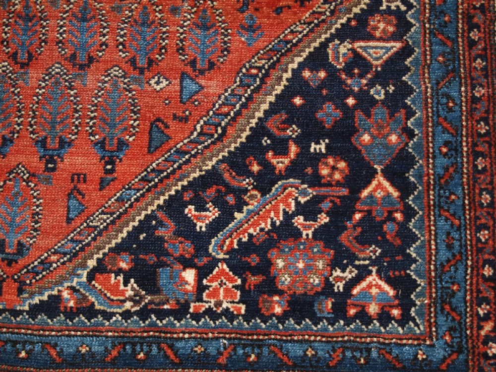 ANTIQUE SARABENT VILLAGE KELLEH LONG RUG WITH SHRUB DESIGN, CIRCA 1900. View XI