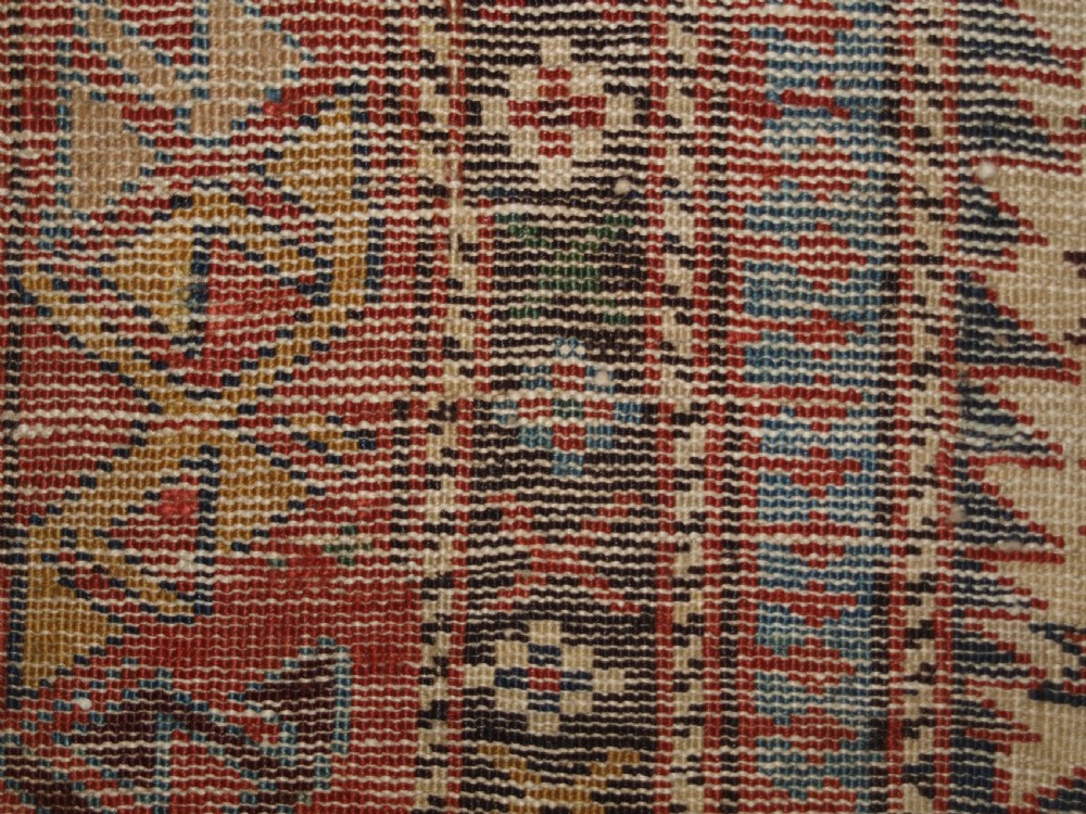 ANTIQUE CAUCASIAN DAGHESTAN PRAYER RUG, FLORAL LATTICE DESIGN, SUPERB, CIRCA 1880. View XVI