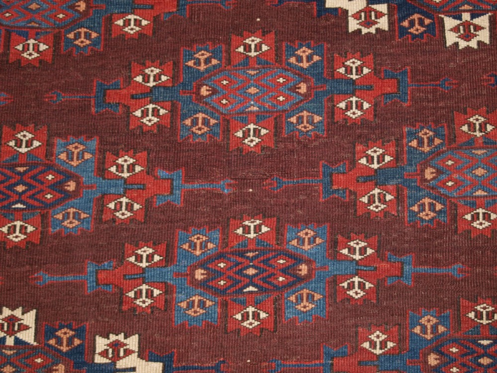ANTIQUE YOMUT TURKMEN MAIN CARPET WITH KEPSE GULS, 2ND HALF 19TH CENTURY. View IX