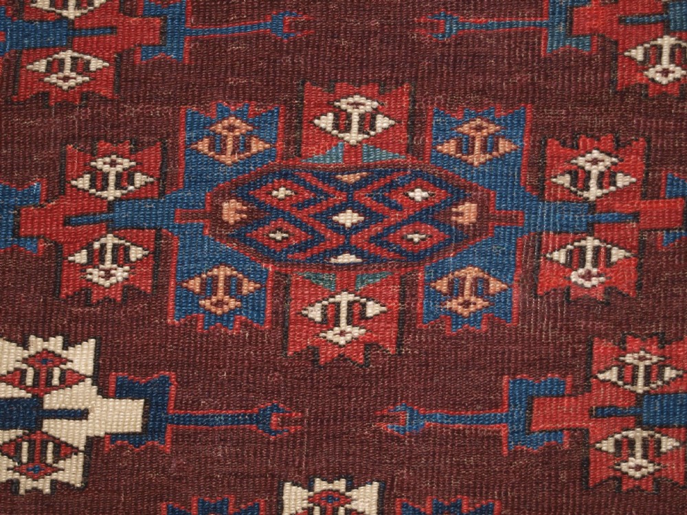 ANTIQUE YOMUT TURKMEN MAIN CARPET WITH KEPSE GULS, 2ND HALF 19TH CENTURY. View XII