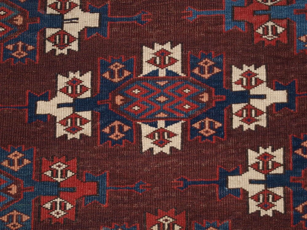 ANTIQUE YOMUT TURKMEN MAIN CARPET WITH KEPSE GULS, 2ND HALF 19TH CENTURY. View XIV