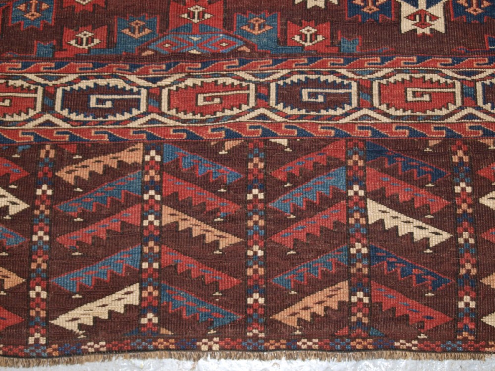 ANTIQUE YOMUT TURKMEN MAIN CARPET WITH KEPSE GULS, 2ND HALF 19TH CENTURY. View XVII