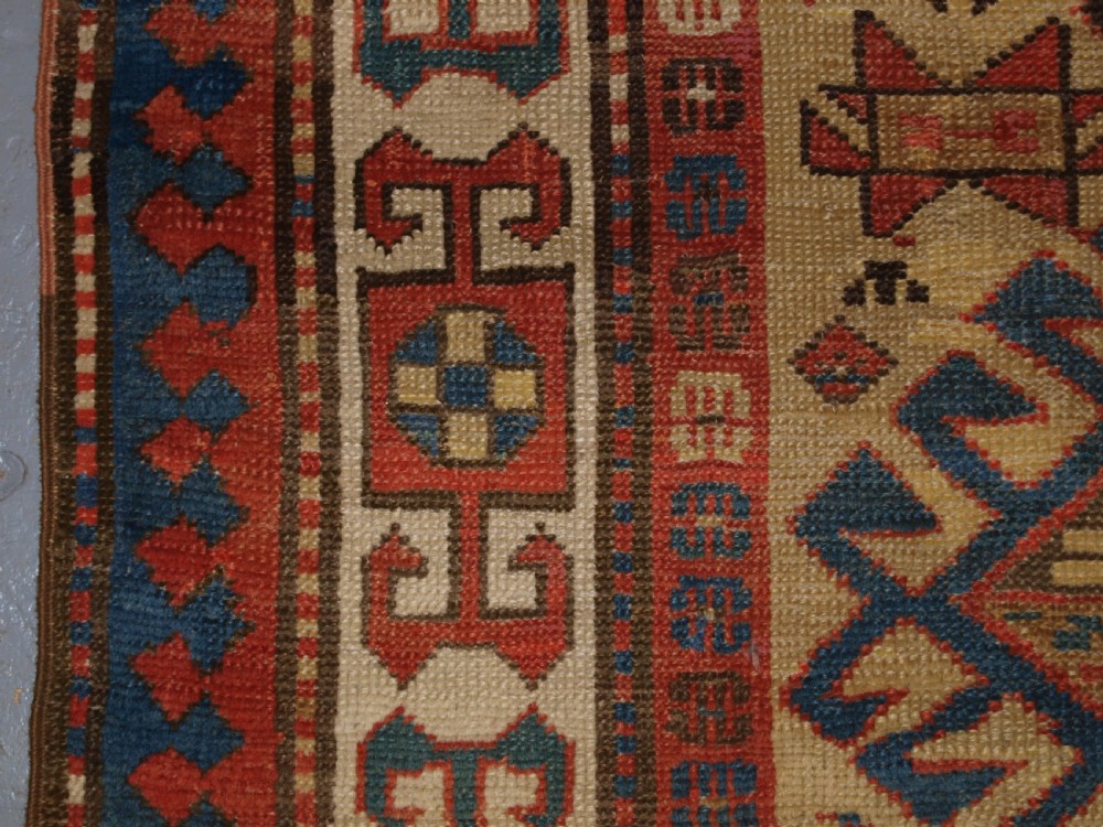 ANTIQUE SOUTH CAUCASIAN RUNNER, BOLD DESIGN WITH SUPERB COLOUR, 2ND HALF 19TH CENTURY. View IV