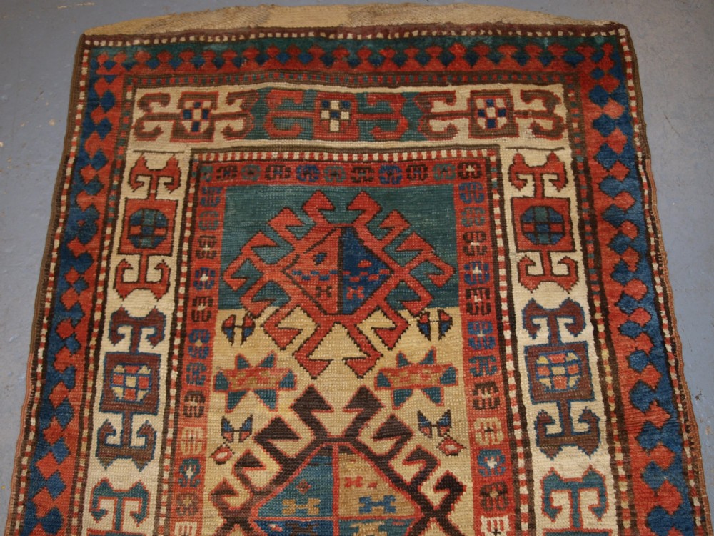 ANTIQUE SOUTH CAUCASIAN RUNNER, BOLD DESIGN WITH SUPERB COLOUR, 2ND HALF 19TH CENTURY. View V