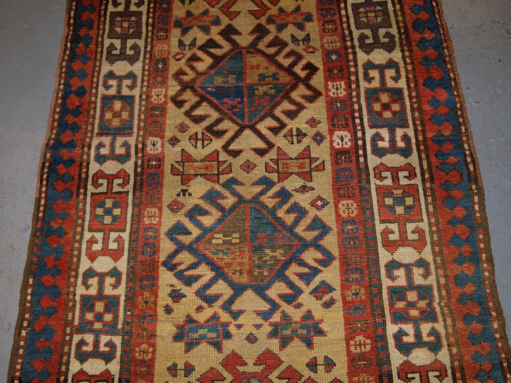 ANTIQUE SOUTH CAUCASIAN RUNNER, BOLD DESIGN WITH SUPERB COLOUR, 2ND HALF 19TH CENTURY. View VI