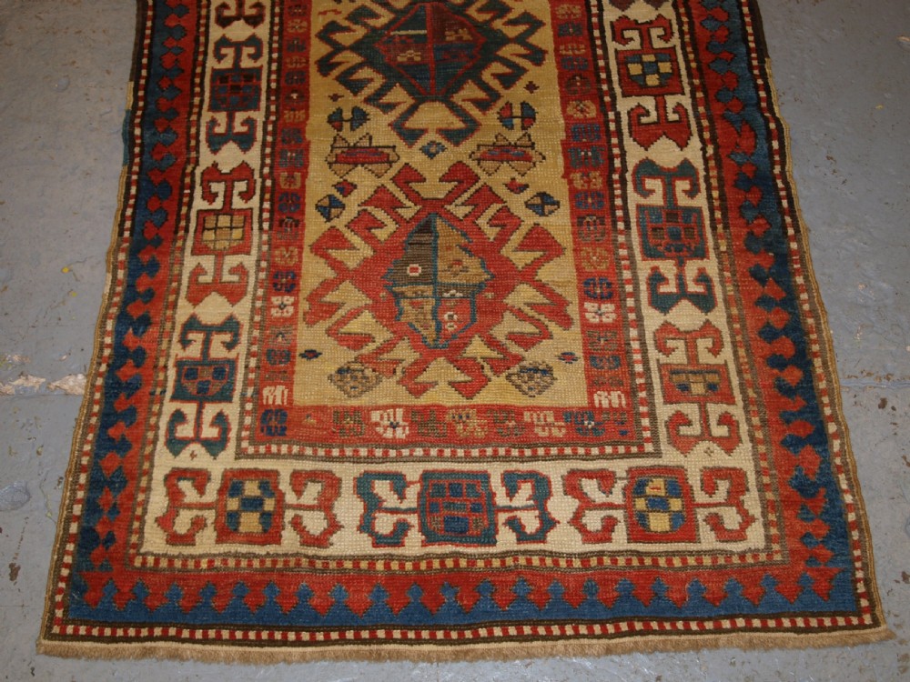ANTIQUE SOUTH CAUCASIAN RUNNER, BOLD DESIGN WITH SUPERB COLOUR, 2ND HALF 19TH CENTURY. View VIII