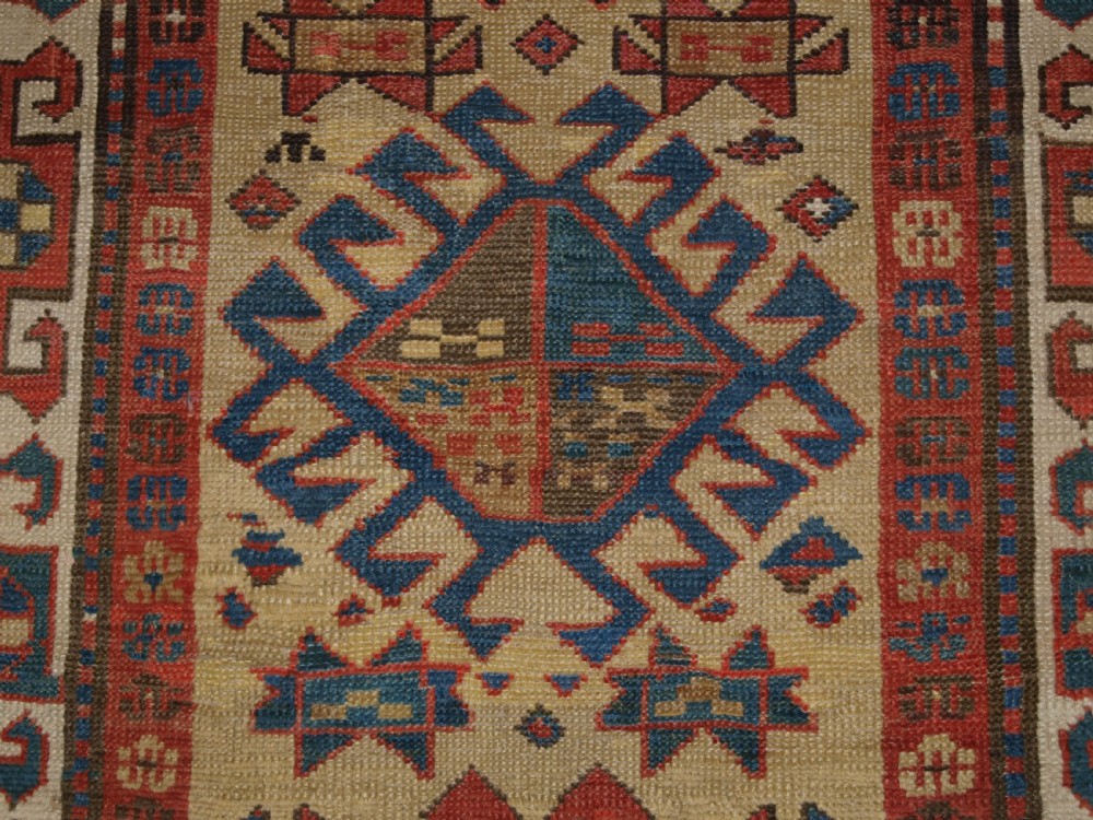 ANTIQUE SOUTH CAUCASIAN RUNNER, BOLD DESIGN WITH SUPERB COLOUR, 2ND HALF 19TH CENTURY. View IX