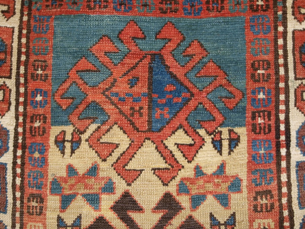 ANTIQUE SOUTH CAUCASIAN RUNNER, BOLD DESIGN WITH SUPERB COLOUR, 2ND HALF 19TH CENTURY. View X