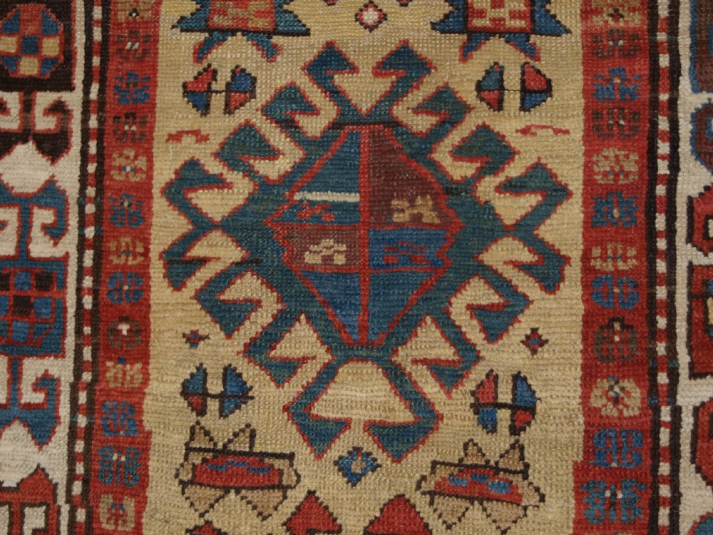 ANTIQUE SOUTH CAUCASIAN RUNNER, BOLD DESIGN WITH SUPERB COLOUR, 2ND HALF 19TH CENTURY. View XII