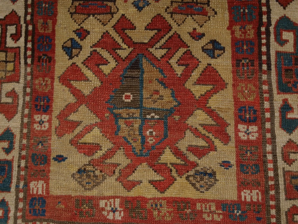 ANTIQUE SOUTH CAUCASIAN RUNNER, BOLD DESIGN WITH SUPERB COLOUR, 2ND HALF 19TH CENTURY. View XIII