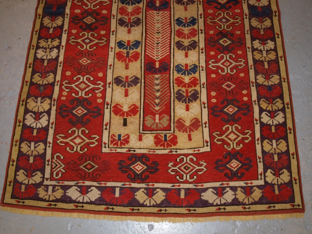 ANTIQUE TURKISH MILAS VILLAGE RUG OF SCARCE DESIGN, CIRCA 1850. View VII