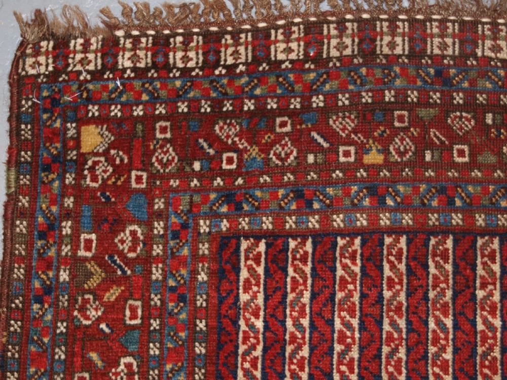 ANTIQUE TRIBAL KHAMSEH RUG WITH CANE DESIGN, CIRCA 1880. View III